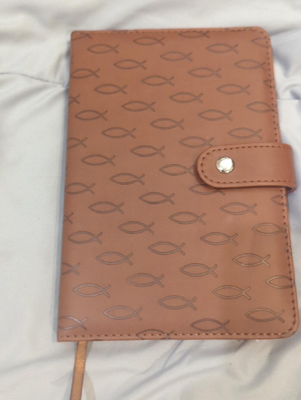 FineLife Christian Fish Journal Brown Leatherette 256 Lined Pages Magnetic Clasp